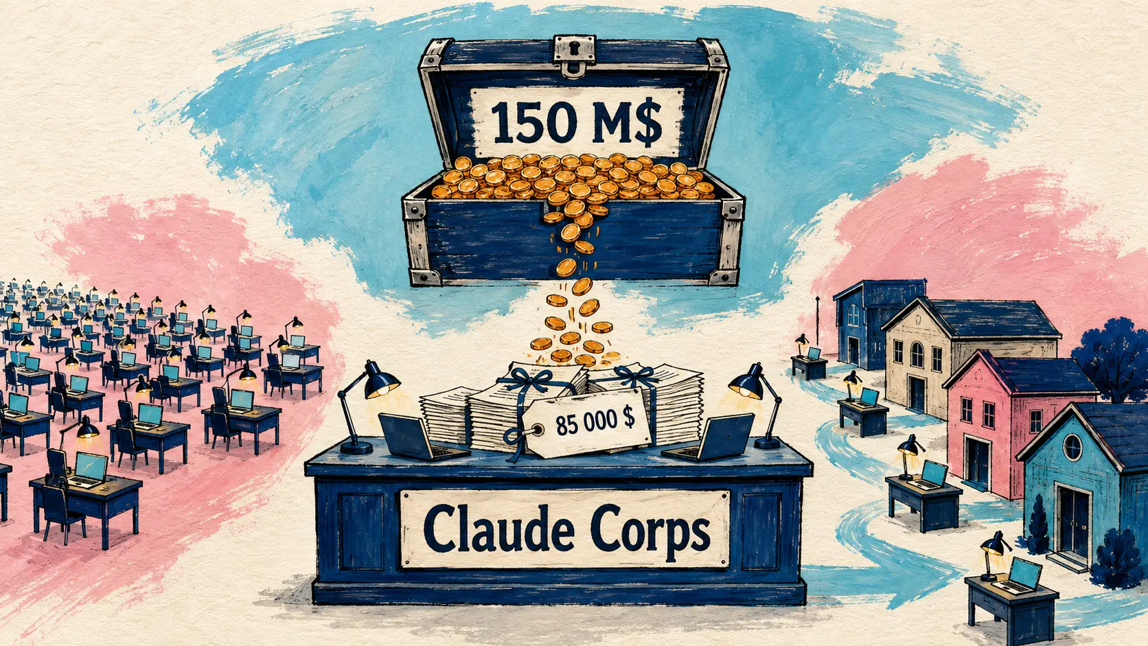 Claude Corps launches $150M, OpenAI acquires Ona, GitHub Agentic Workflows, Midjourney V8.1