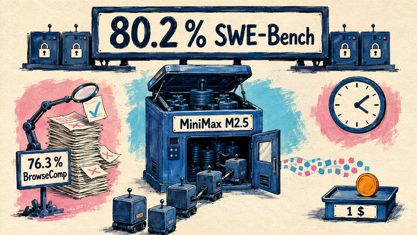 MiniMax M2.5 atteint 80% au SWE-Bench en open-source, Kling 3.0 transforme la vidéo IA, Perplexity lance Model Council